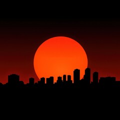 Fototapeta premium Urban smog crisis - city skyline enveloped in thick pollution cloud industrial emissions and vehicle exhaust environmental impact concept with cinematic light silhouetted skyline cityscape architectur