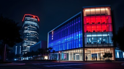 modern business center at night