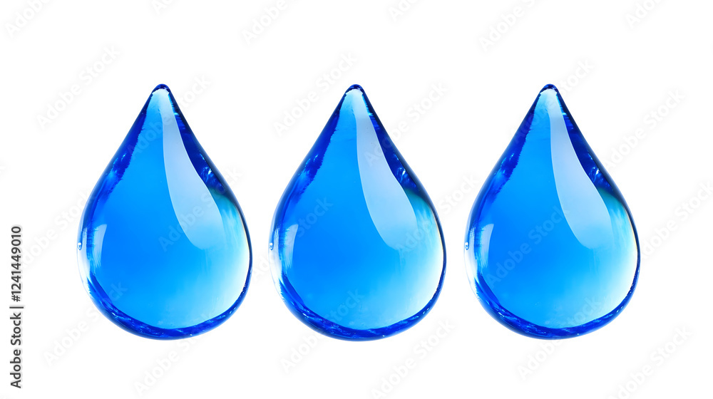 Poster elegant and vibrant blue raindrop splash on transparent glass surface with reflective calming and mi