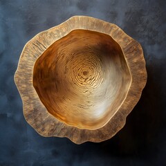 An exquisite bowl featuring intricate golden wood grain patterns and a smooth finish.
