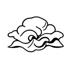 Dynamic Wave Illustration: Abstract Ocean Art, Black and White Line Drawing, Nature Graphic Design