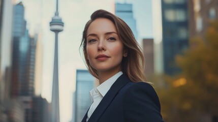 portrait of a woman in a suit in canada