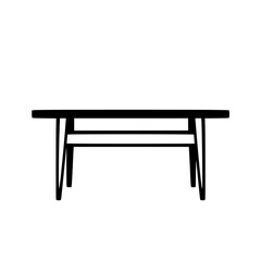 Mid-Century Modern Table Design: A Simple Line Drawing of a Stylish Coffee Table, Perfect for Home Decor and Interior Design Inspiration.