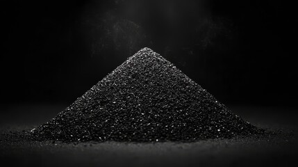 Black Pyramid Dark Minimalist Composition, Abstract Particle Image, Dust Concept abstract photography, dark art