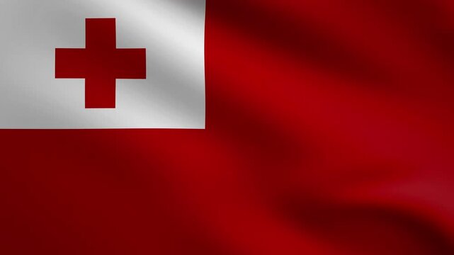 4k of tonga waving flag full screen
