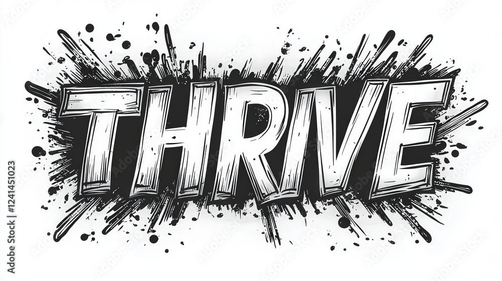 Poster dynamic black text design featuring the word 