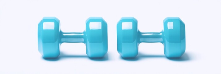 Vibrant Teal Dumbbells Ready for a Workout