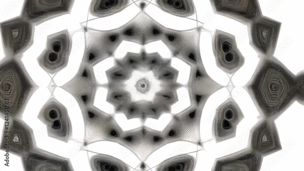 Aufkleber dynamic black and white mandala animation showcasing intricate patterns in 4k resolution