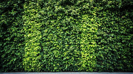 Fototapeta premium Lush Green Foliage Wall Dense Leaf Texture, Nature Photography, Botanical Background, Green Wall. Green wall, foliage texture