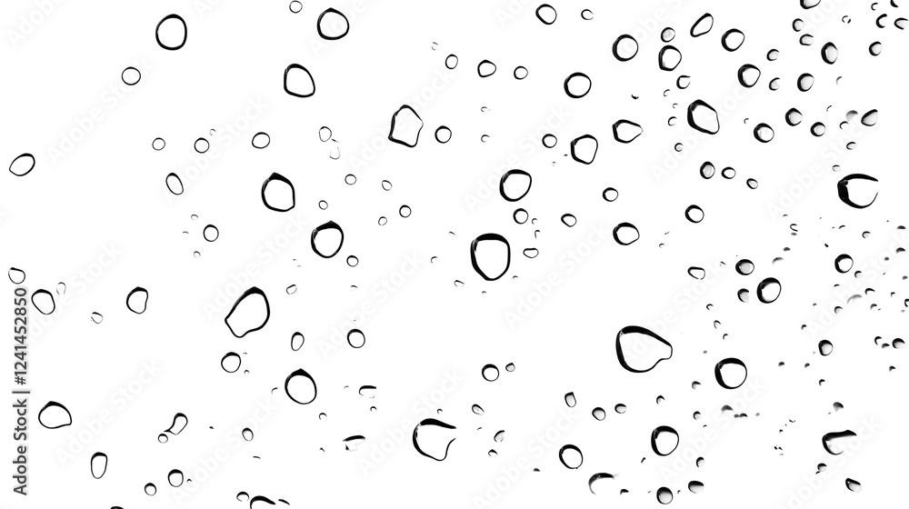 Leinwandbilder Stunning macro shot of water droplets on a glass surface creating captivating reflective patterns and textures  A minimalistic scientific inspired background with a monochrome color palette