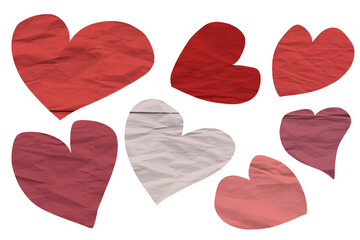 Obraz premium Paper hearts isolated on transparent background
