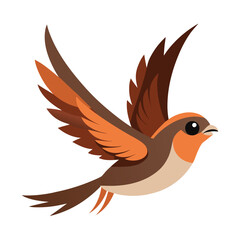 Flying Sparrow Vector Illustration ? Cartoon, Clipart & Line Art Design.eps