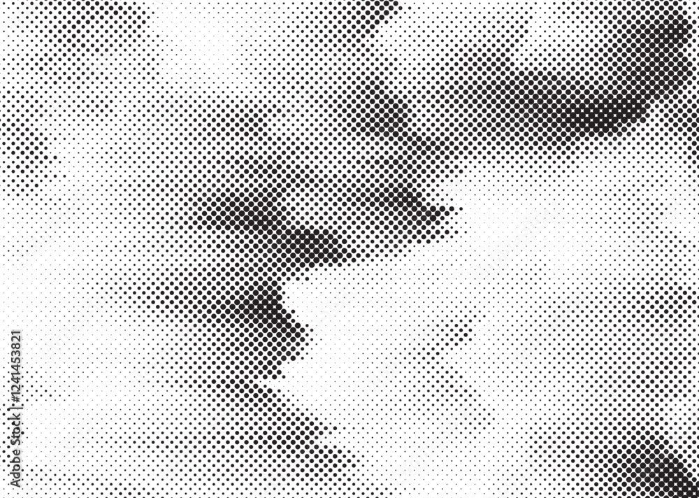 Aufkleber black and white dots background. halftone effect background. grunge halftone backdrop. vector illust
