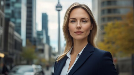portrait of a woman in a suit in canada