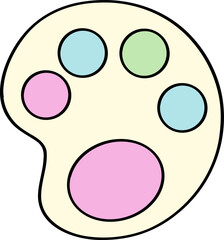 Paint tray with vibrant colors