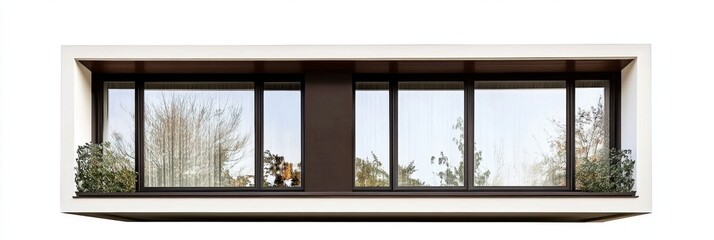 Modern Architectural Building Facade with Stylish Windows