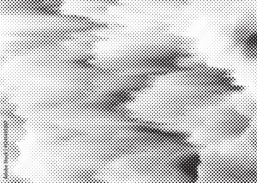 Poster Black and White Dots Background. Halftone Effect background. Grunge Halftone backdrop. Vector illustration.
