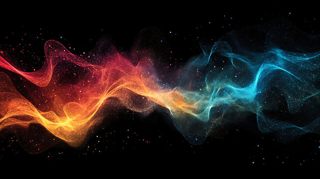 A stunning wave of luminous particles ebbs and flows, its brightness fluctuating with every beat and melody. This visual representation of sound is both mesmerizing and immersive