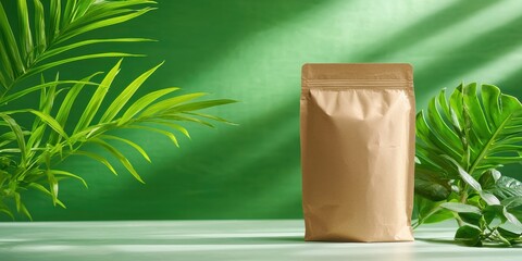 Eco-friendly packaging solutions indoor greenery product natural environment close-up sustainable concept