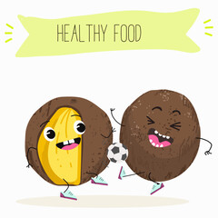  Bambangan fruit cute funny cheerful characters. Vector hand drawn illistration.