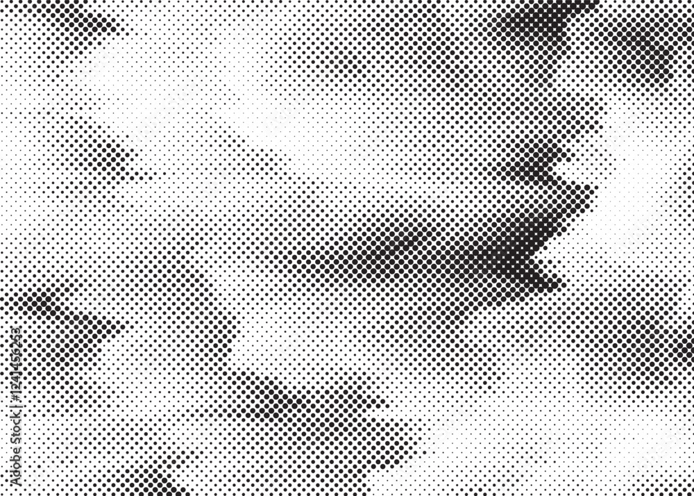 Poster black and white dots background. halftone effect background. grunge halftone backdrop. vector illust