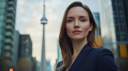 portrait of a woman in a suit in canada