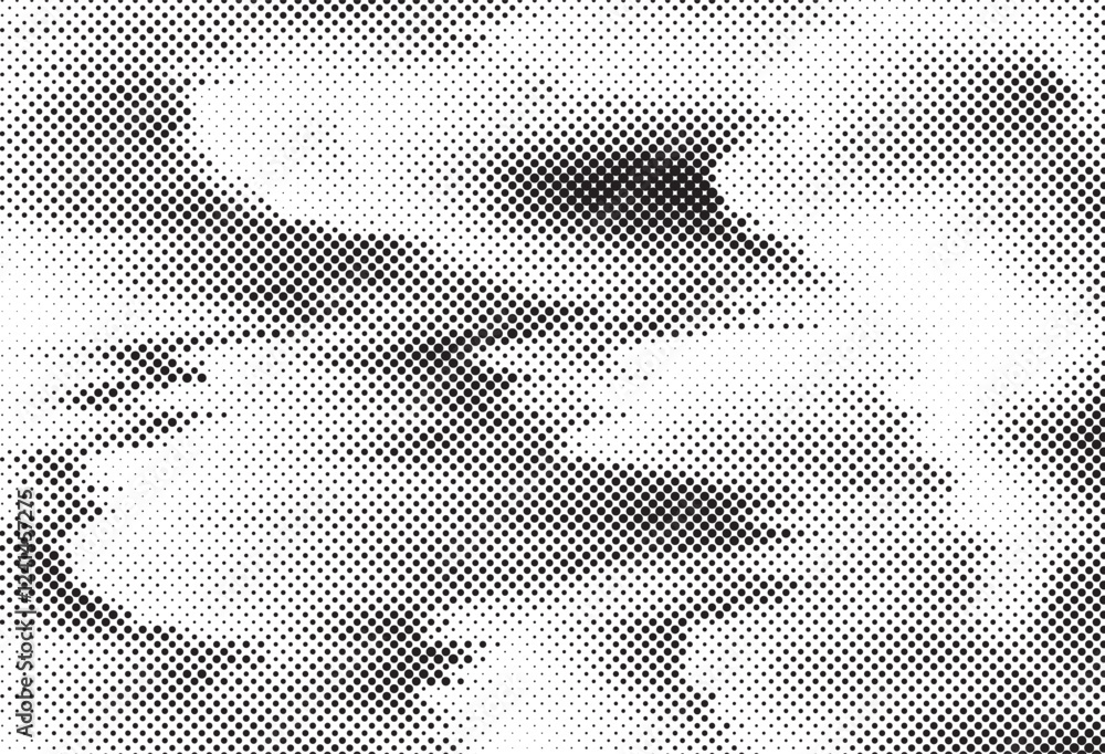 Aufkleber black and white dots background. halftone effect background. grunge halftone backdrop. vector illust