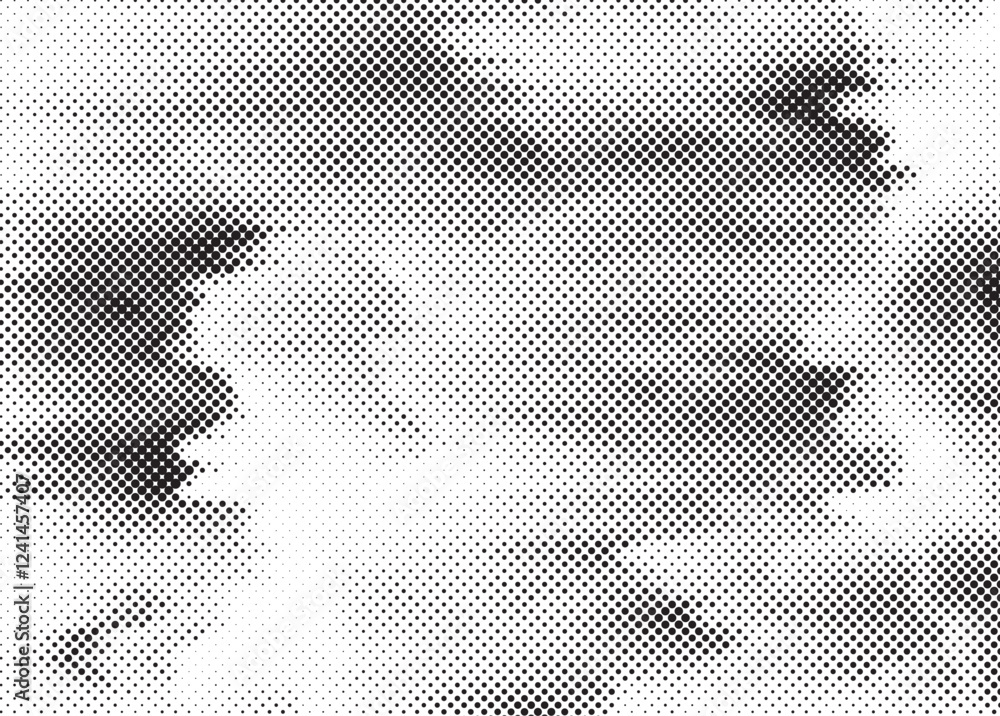 Aufkleber black and white dots background. halftone effect background. grunge halftone backdrop. vector illust