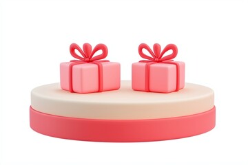 Obraz premium 3d cartoon christmas theme product presentation podium