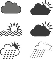 Simple Weather Icons Set for Graphic Design