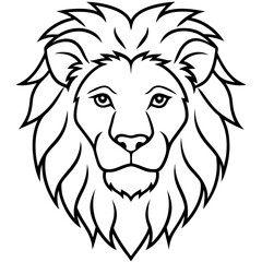 Lion Head One-Line Vector Art