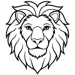 Lion Head One-Line Vector Art