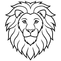 Lion Head One-Line Vector Art