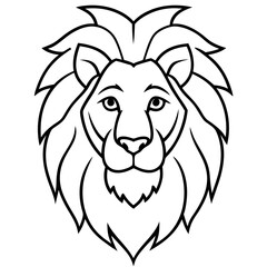 Lion Head One-Line Vector Art