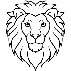 Lion Head One-Line Vector Art