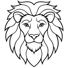 Lion Head One-Line Vector Art