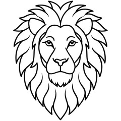 Lion Head One-Line Vector Art