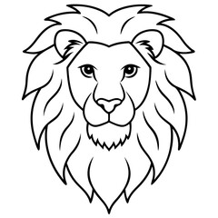 Lion Head One-Line Vector Art