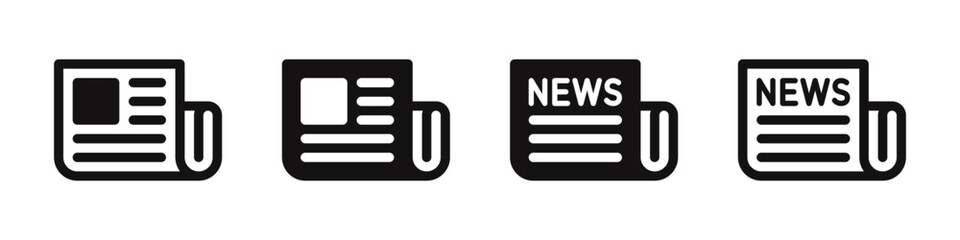 Newspaper icons set. News symbol collection. Vector illustration.