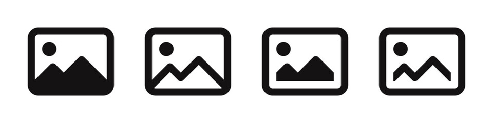 Gallery icons set. Photo, picture symbol. Vector illustration.