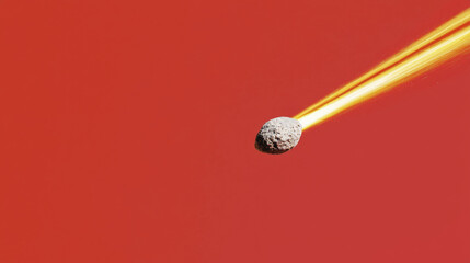 meteor streaks across vibrant red sky, creating stunning visual effect