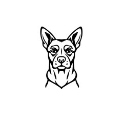 Elegant Dog Portrait: A Stylish Black and White Canine Illustration