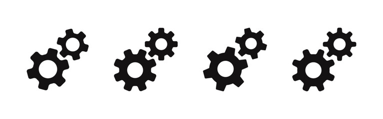 Setting gears icons set. Cogwheel group symbol collection. Vector illustration.
