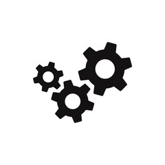 Setting gears icon. Cogwheel symbol. Vector illustration.