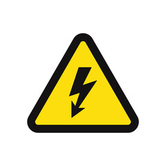 Warning sign. Dangerous electrical voltage icon. Vector illustration.