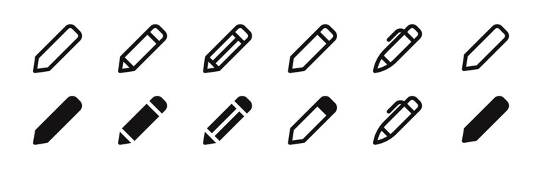 Edit pen icons set. Sign up symbol collection. Vector illustration.