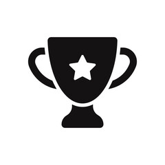 Trophy icon. Winner prize success achievement reward symbol. Vector illustration.