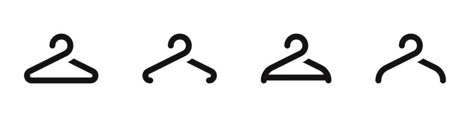 Clothes hanger icons set. Cloakroom symbol collection. Vector illustration.