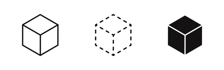 3d cube icon. Geometry figure cube. Vector illustration.