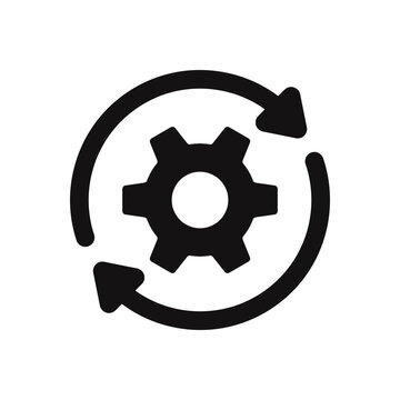 Implementation icon. Sync process symbol. Vector illustration.